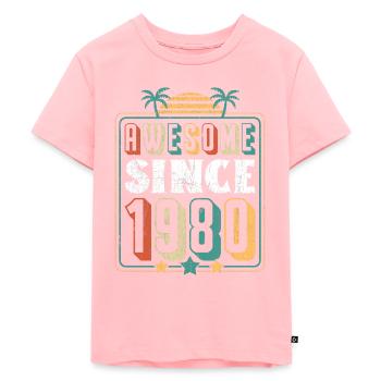 Awesome Since 1980 43rd Birthday - Kids Premium Organic T-Shirt - rose - Front - AI Model Kid Female (0cm)