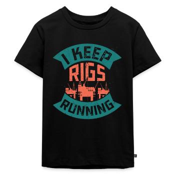 Je garde les plates-formes en marche Travailleur de champ pétrolifère de plate-forme pétrolière - T-shirt Premium bio Enfant - noir - Devant - Mikhail (115cm)