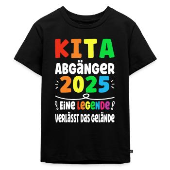Kita Abgänger 2025 Legende Verlässt das Gelände - Kinder Premium Bio T-Shirt - Schwarz - Vorne - Mikhail (115cm)