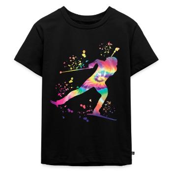 Biathlet Nordische Kombination Biathlon - Kinder Premium Bio T-Shirt - Schwarz - Vorne - Mikhail (115cm)