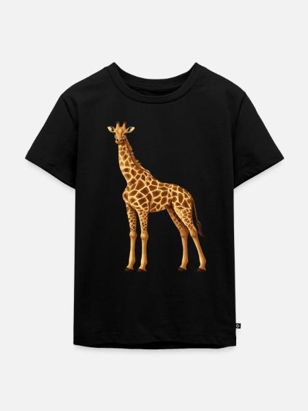 Giraffe - Kinder Premium Bio T-Shirt - Schwarz