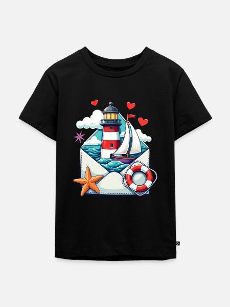 maritime Post - Kinder Premium Bio T-Shirt - Schwarz
