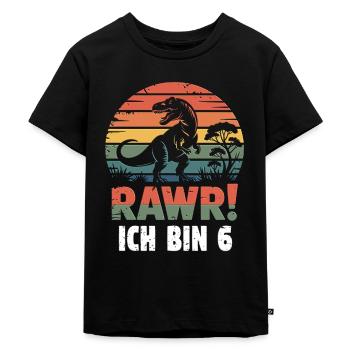 Rawr ! 6 ans enfant - T-shirt Premium bio Enfant - noir - Devant - Mikhail (115cm)