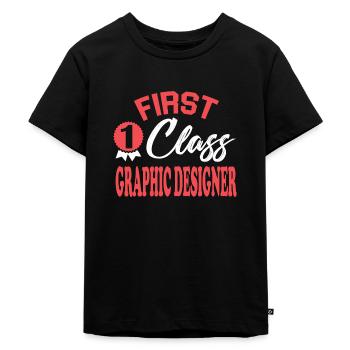 First-class graphic designer - Kids Premium Organic T-Shirt - black - Front - Mikhail (115cm)