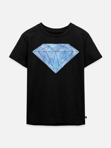Blauer Diamant Kristall Edelstein - Kinder Premium Bio T-Shirt - Schwarz