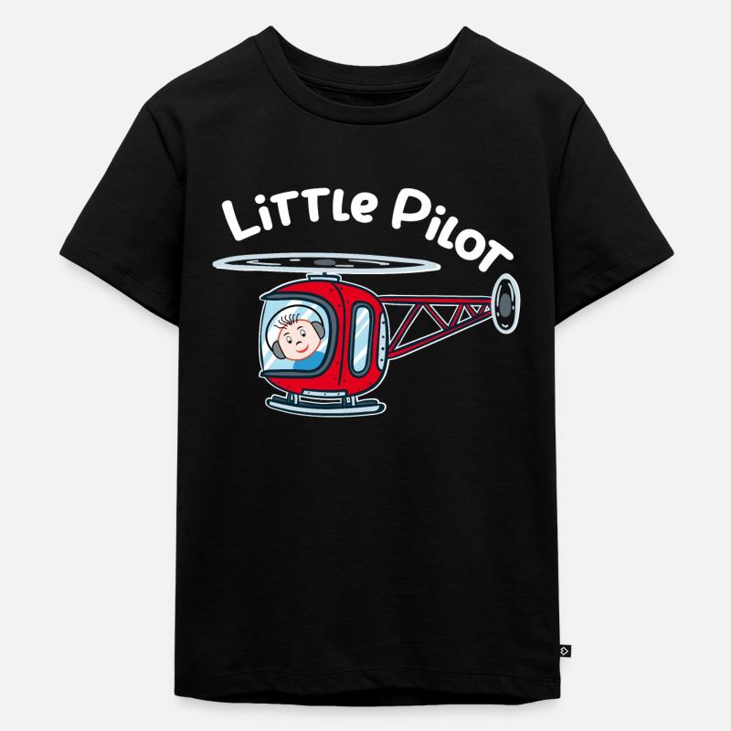 Petit pilote d’hélicoptère pilote d’hélicoptère - T-shirt Premium bio Enfant - noir