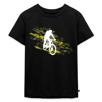 Downhill mountain bike - Kids Premium Organic T-Shirt - black - Front - Mikhail (115cm)