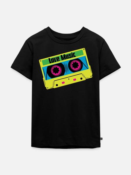 Love Music - liebe Musik - Kasette - Ekologisk premium-T-shirt barn - svart