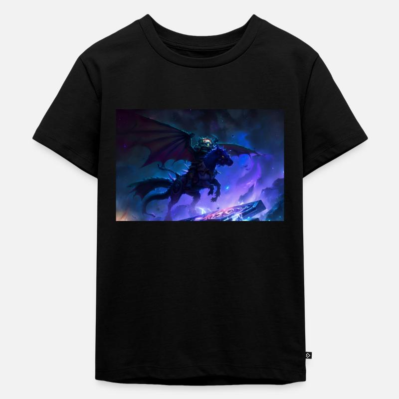 Night Rider – Schwarzer Pegasus - Kinder Premium Bio T-Shirt - Schwarz