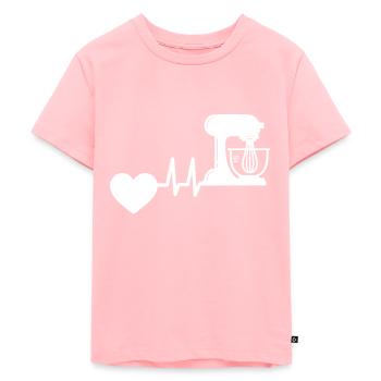Bäcker Backen Herzschlag Bäckerei Hobby Konditor - Kinder Premium Bio T-Shirt - Rosa - Vorne - AI Model Kid Female (0cm)