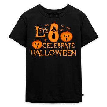 pumpkin celebrate halloween - Kinder Premium Bio T-Shirt - Schwarz - Vorne - Mikhail (115cm)