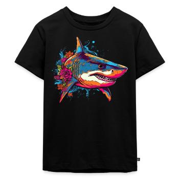 Shark - Kids Premium Organic T-Shirt - black - Front - Mikhail (115cm)