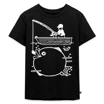 Angler - Kinder Premium Bio T-Shirt - Schwarz - Vorne - Mikhail (115cm)
