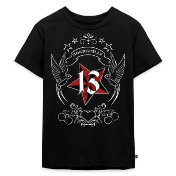 Rockabilly - 13 - Lucky Star - Tattoo - Kinder Premium Bio T-Shirt - Schwarz - Vorne - Mikhail (115cm)