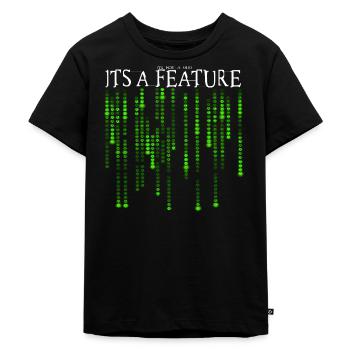 It's Not A Bug - It's A Feature Green Source Code - Kids Premium Organic T-Shirt - black - Front - Mikhail (115cm)