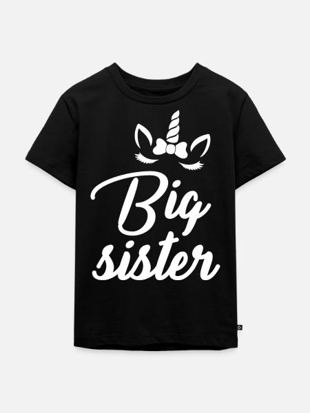 Big Sister - Kinder Premium Bio T-Shirt - Schwarz