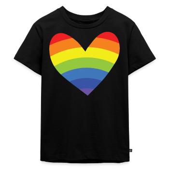 Arc-en-ciel - Cœur - T-shirt Premium bio Enfant - noir - Devant - Mikhail (115cm)