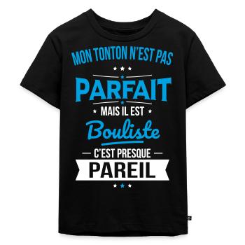 Mon tonton n'est pas parfait - Bouliste - T-shirt Premium bio Enfant - noir - Devant - Mikhail (115cm)