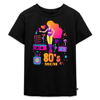 80's| Costume| Bright Colors| Millennials|Humor - Kinder Premium Bio T-Shirt - Schwarz - Vorne - Mikhail (115cm)