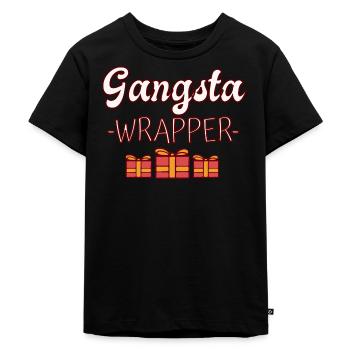 Weihnachten Humor Gangsta Wrapper - Kinder Premium Bio T-Shirt - Schwarz - Vorne - Mikhail (115cm)