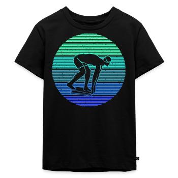Schwimmer Schwimmen Schwimmsport Herren Schwimm - Kinder Premium Bio T-Shirt - Schwarz - Vorne - Mikhail (115cm)