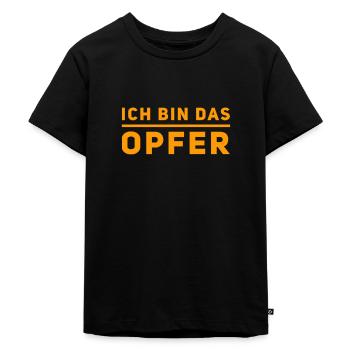 ich spiele die Opferrolle - Kinder Premium Bio T-Shirt - Schwarz - Vorne - Mikhail (115cm)