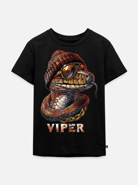 Trendige Schlange - Kinder Premium Bio T-Shirt - Schwarz