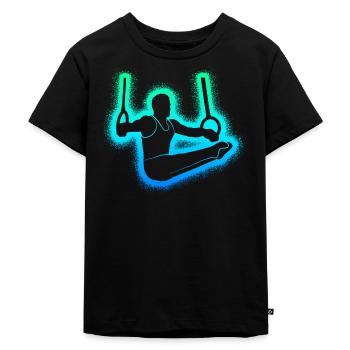 Turner Gymnastik Ringeturnen Kinder Herren Turnen - Kinder Premium Bio T-Shirt - Schwarz - Vorne - Mikhail (115cm)