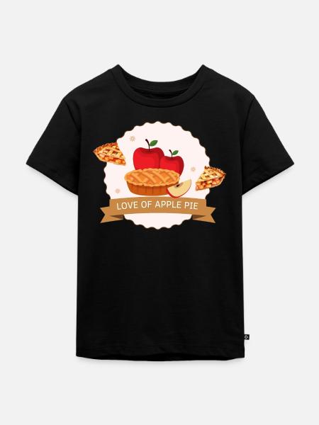 Apfelkuchen leckeres Dessert - Kinder Premium Bio T-Shirt - Schwarz