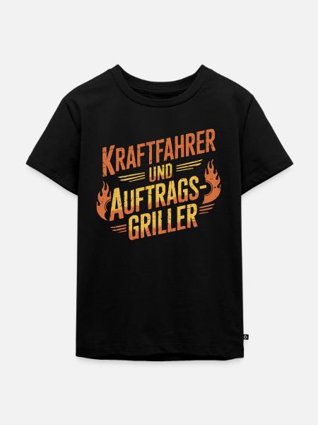 Kraftfahrer und Auftragsgriller - Kinder Premium Bio T-Shirt - Schwarz