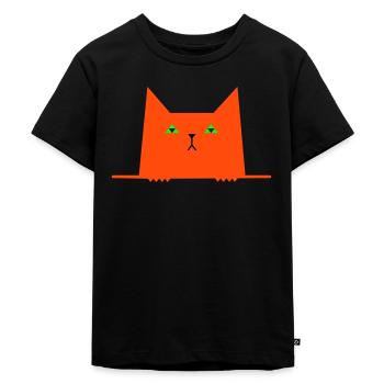 lustige Katze - Kinder Premium Bio T-Shirt - Schwarz - Vorne - Mikhail (115cm)