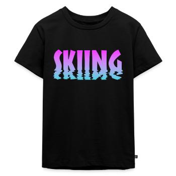 Skiing - Kinder Premium Bio T-Shirt - Schwarz - Vorne - Mikhail (115cm)
