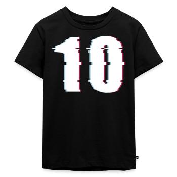 10 Ten Number Effect Distorted Number - Kids Premium Organic T-Shirt - black - Front - Mikhail (115cm)