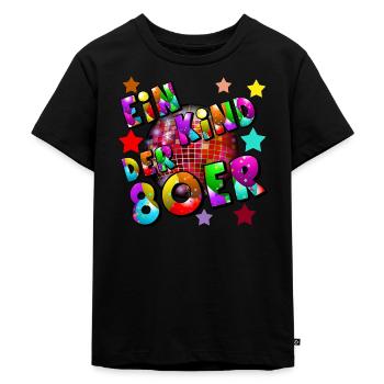 80er Party Retro Fun Shirt Ein Kind der 80er.(25) - Kinder Premium Bio T-Shirt - Schwarz - Vorne - Mikhail (115cm)