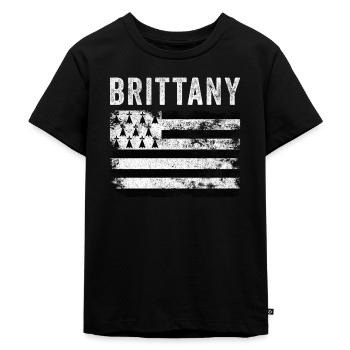 Drapeau breton en détresse - Drapeau breton - T-shirt Premium bio Enfant - noir - Devant - Mikhail (115cm)