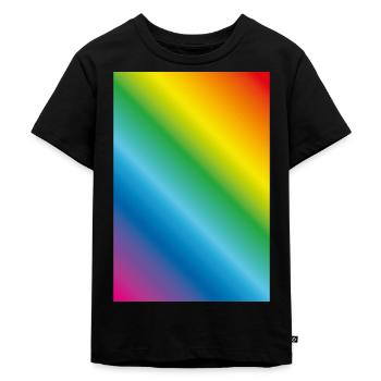 Rainbow Flow - Kids Premium Organic T-Shirt - black - Front - Mikhail (115cm)