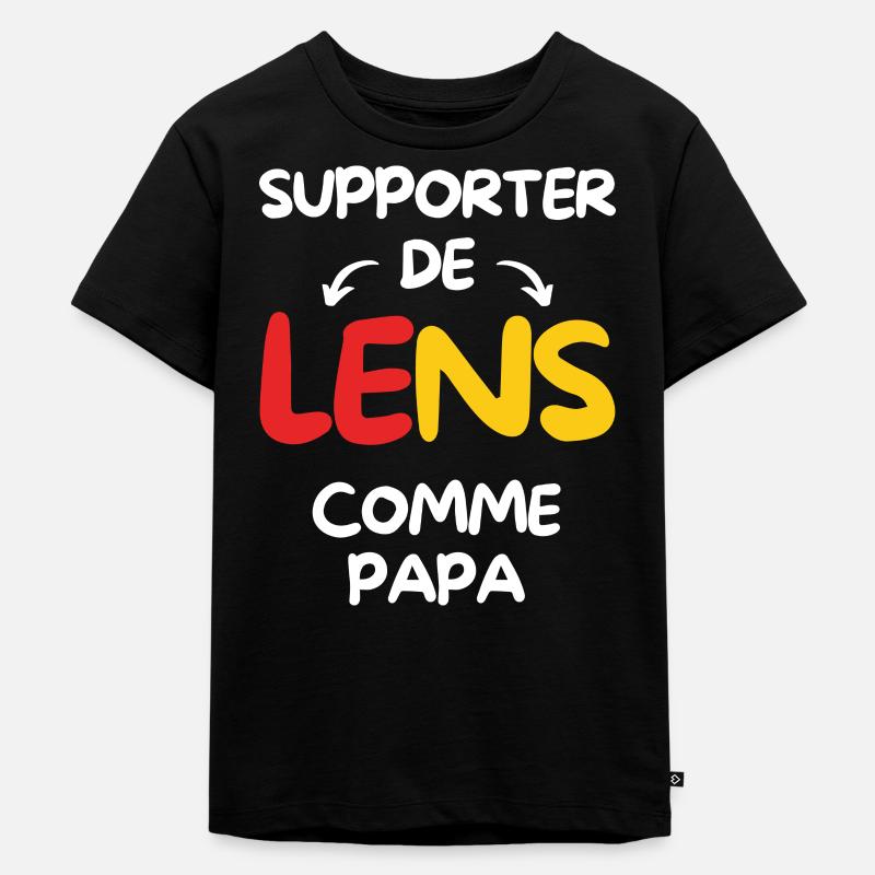 Supporter de Lens comme papa - T-shirt Premium bio Enfant - noir