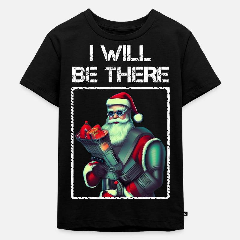 Futuristisch Sci-Fi Punk Weihnachtsmann Cyborg - Kinder Premium Bio T-Shirt - Schwarz