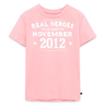 Real Heroes were born in November 2012 Birthday - Kids Premium Organic T-Shirt - rose - Front - AI Model Kid Female (0cm)