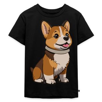süßer Hund - Kinder Premium Bio T-Shirt - Schwarz - Vorne - Mikhail (115cm)