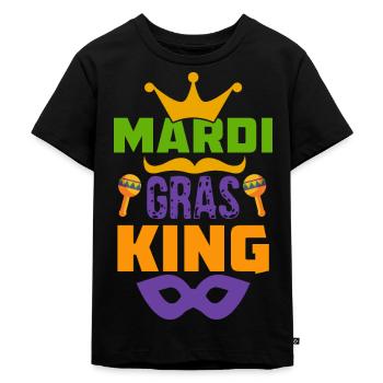 Mardi Gras König Parade Karneval Fasching - Kinder Premium Bio T-Shirt - Schwarz - Vorne - Mikhail (115cm)