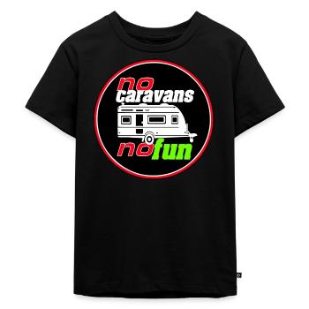 Caravan,Camping,Fun Shirt,Freedom,Caravan (25) - Kids Premium Organic T-Shirt - black - Front - Mikhail (115cm)