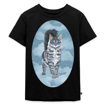 Feathertail Feathertail Firestar Gray Cat - Kids Premium Organic T-Shirt - black - Front - Mikhail (115cm)