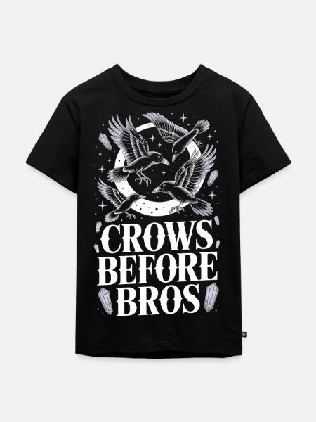 Krähen über Mond – Bro-Code - Kinder Premium Bio T-Shirt - Schwarz