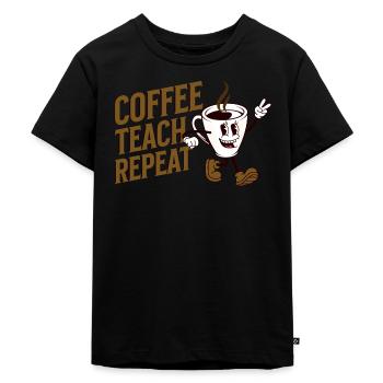 Café Apprendre Répéter - T-shirt Premium bio Enfant - noir - Devant - Mikhail (115cm)