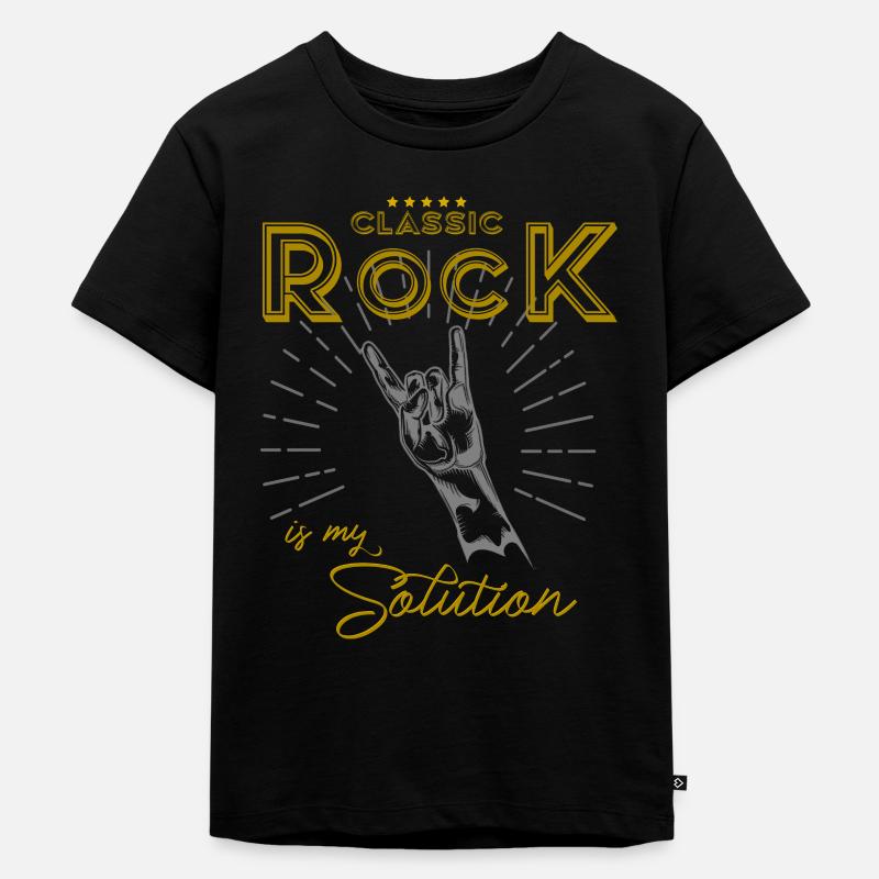 Clasic Rock is my Solution! - Kinder Premium Bio T-Shirt - Schwarz