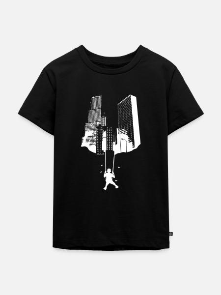 Wolkenkratzer Schaukel - Kinder Premium Bio T-Shirt - Schwarz