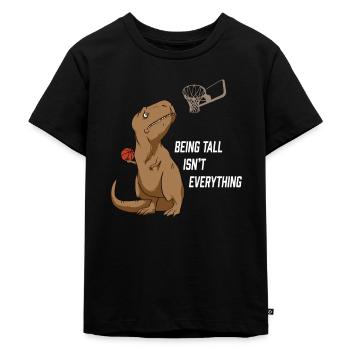 Lustiger Basketball T-Rex - Kinder Premium Bio T-Shirt - Schwarz - Vorne - Mikhail (115cm)