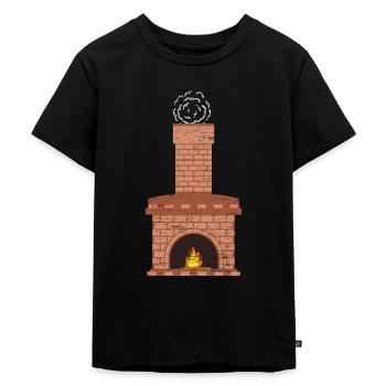 Chimney Fireplace Christmas Ugly Gift - Kids Premium Organic T-Shirt - black - Front - Mikhail (115cm)