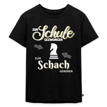 Schach T-Shirt Tolle Geschenkidee für Kinder - Kinder Premium Bio T-Shirt - Schwarz - Vorne - Mikhail (115cm)